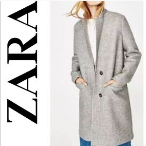 Zara Wool Blend Masculine Coat Size XS